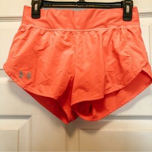 Orange Under Armour athletic shorts